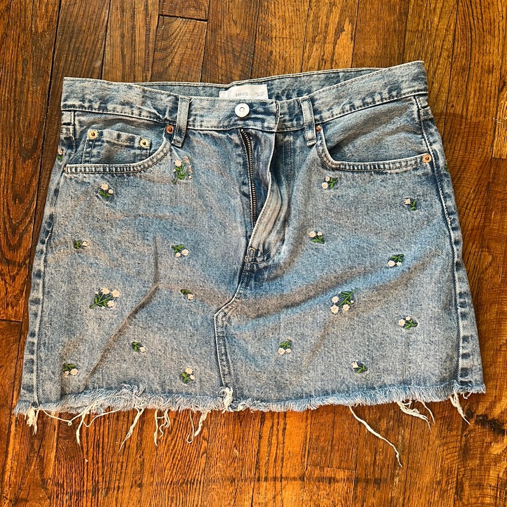 Denim mini skirt